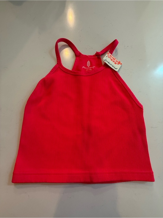 Free People Tops - Free People Electric Sunset Ribbed Halter Tank in Hot Pink